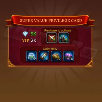 Super Value Privilege Card | Evony: The King's Return 