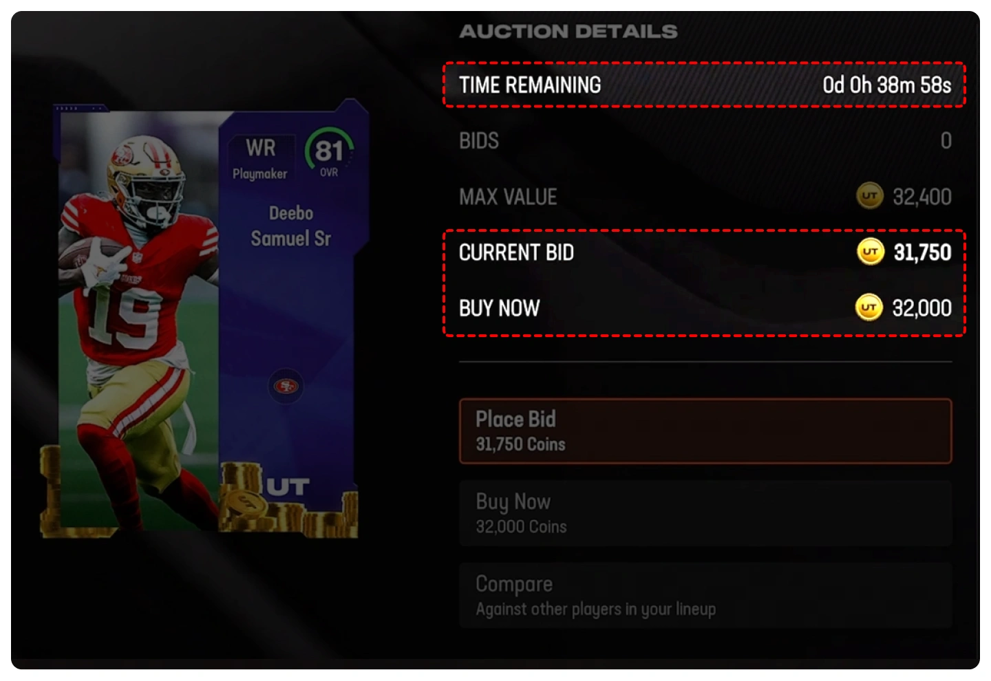 MUT 26 Aution Details