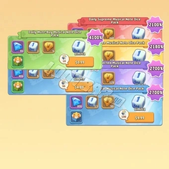 Musical Note Dice Pack All-In-One | Top Heroes: Kingdom Saga