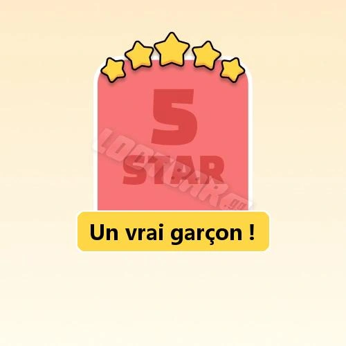 Un vrai garçon&nbsp;!
5 Stars Set18-9 | MONOPOLY GO!