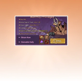 Privilegios Mensuales | Lootfiend: ldle Dungeons